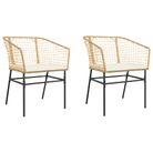 vidaXL Garden Chairs 2 pcs with Cushions Brown Poly Rattan