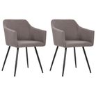 vidaXL Dining Chairs 2 pcs Taupe Fabric