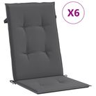vidaXL Garden Highback Chair Cushions 6 pcs Anthracite 120x50x3 cm Fabric