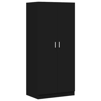vidaXL Wardrobe Black 31.5"x20.5"x70.9" Engineered Wood