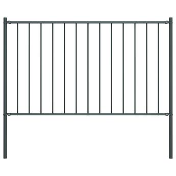 vidaXL Fence Panel Woerden with Posts Steel 1.7x1 m Anthracite