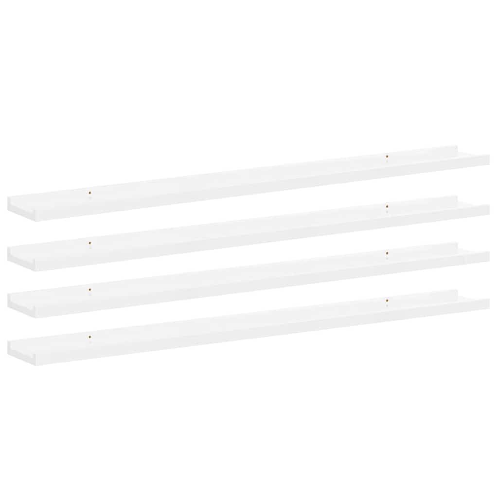 vidaXL Wall Shelves 4 pcs High Gloss White 39.4"x3.5"x1.2"