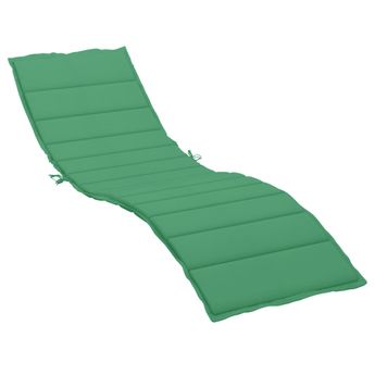 vidaXL Sun Lounger Cushion Green 78.7"x27.6"x1.2" Oxford Fabric