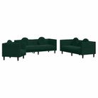 vidaXL 3 Piece Sofa Set with Pillows Dark Green Velvet