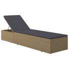 vidaXL Sunlounger Poly Rattan Brown and Dark Gray