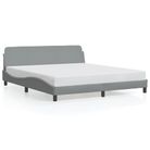 vidaXL Bed Frame "Dover" Light Grey 183x213 cm Fabric