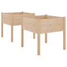vidaXL Garden Planters 2 pcs 27.6"x27.6"x27.6" Solid Wood Pine