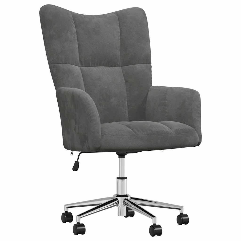 vidaXL Relaxing Chair Dark Gray Velvet