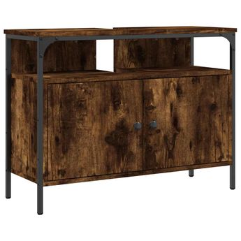 vidaXL Bathroom Sink Cabinet Smoked Oak 60x30x60 cm Engineered Wood