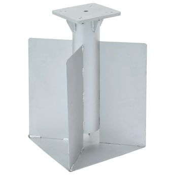 vidaXL In-Ground Parasol Base Silver 27.5x27.5x45 cm Steel