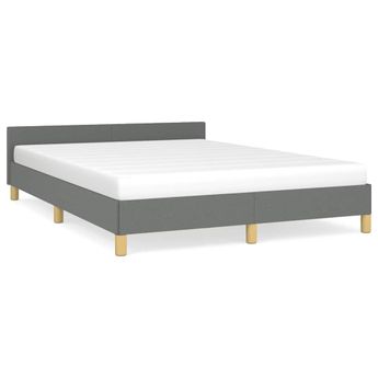 vidaXL Bed Frame without Mattress Dark Grey Queen Fabric