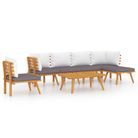vidaXL 7 Piece Garden Lounge Set with Cushions Solid Acacia Wood