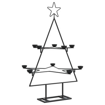 vidaXL Metal Christmas Tree for Decoration Black 75 cm