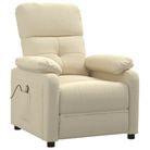 vidaXL Massage Recliner Cream Fabric
