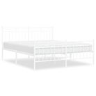 vidaXL Metal Bed Frame without Mattress with Footboard White 59.1"x78.7"