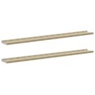 vidaXL Wall Shelves 2 pcs White and Sonoma Oak 100x9x3 cm