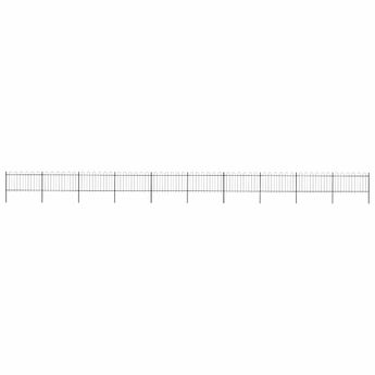 vidaXL Garden Fence with Hoop Top Steel 1781.5x100 cm Black