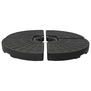 vidaXL Umbrella Base Fan-shaped 4 pcs Black