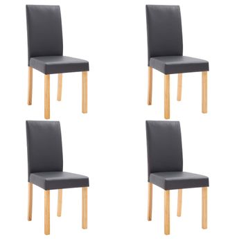 vidaXL Dining Chairs 4 pcs Gray Faux Leather