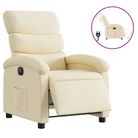 vidaXL Electric Recliner Chair Cream Fabric