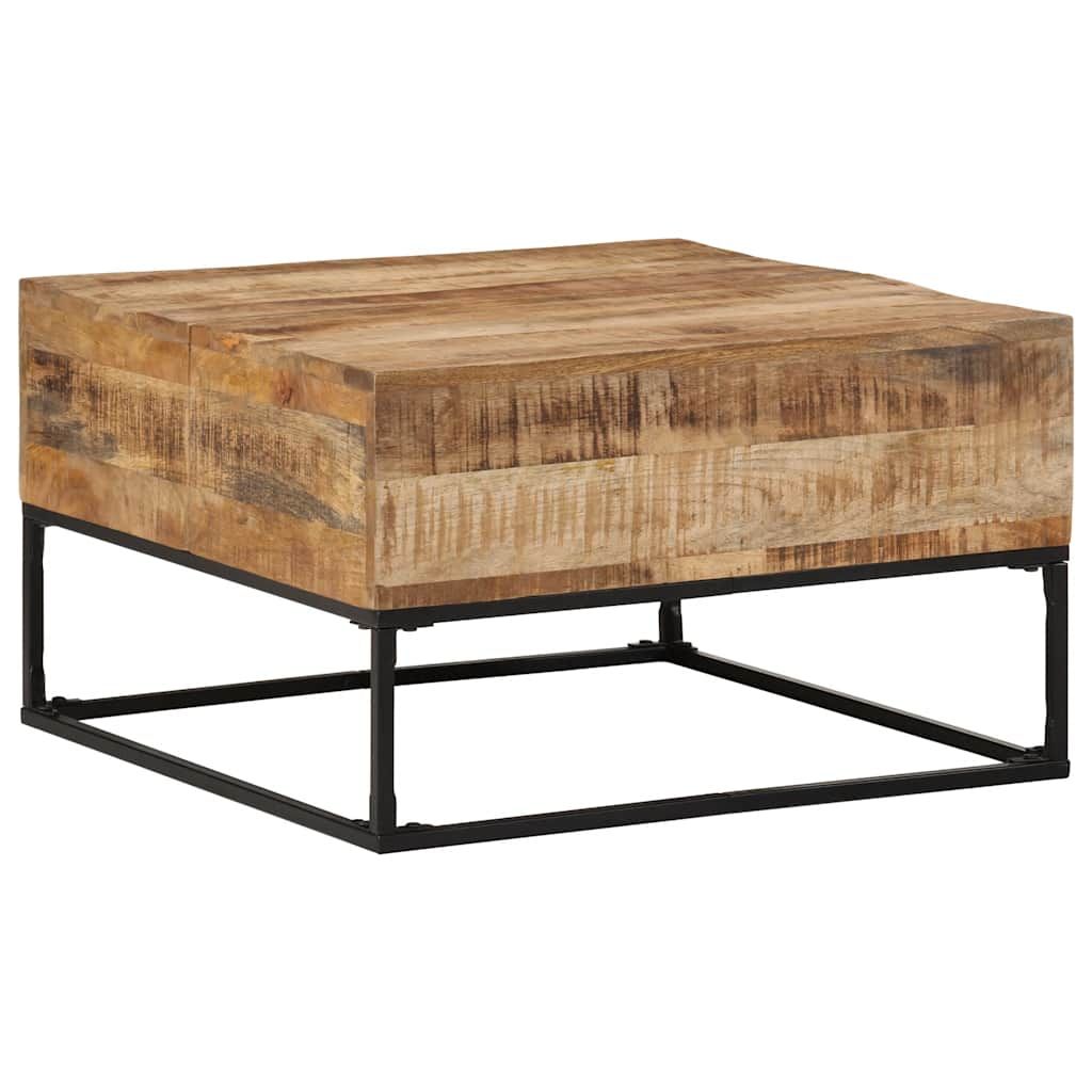 vidaXL Coffee Table 26.8"x26.8"x16.1" Rough Mango Wood