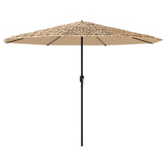 vidaXL Garden Parasol with Steel Pole Brown 127.6"x127.6"x97.2"