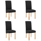 vidaXL Dining Chairs 4 pcs Black Fabric