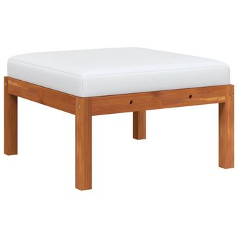 vidaXL Patio Footstool with Cushion Solid Acacia Wood