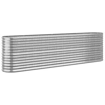 vidaXL Garden Raised Bed Galvanised Steel 260x40x68 cm Silver
