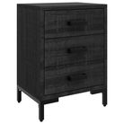 vidaXL Bedside Cabinet Black 15.7"x11.8"x21.7" Solid Wood Pine