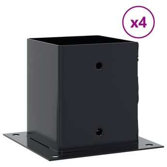 vidaXL Post Bases Square 4 pcs Anthracite 4.76x4.76" Powder-coated Steel