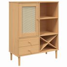 vidaXL Highboard SENJA Rattan Look Brown 35.4"x15.7"x44.1" Solid Wood Pine