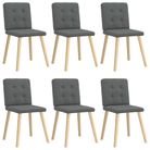 vidaXL Dining Chairs 6 pcs Dark Gray Fabric