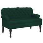 vidaXL Bench with Backrest Dark Green 47"x25.4"x29.5" Velvet