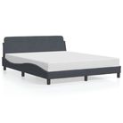 vidaXL Bed Frame "Dover" Dark Gray 59.8"x79.9" Velvet