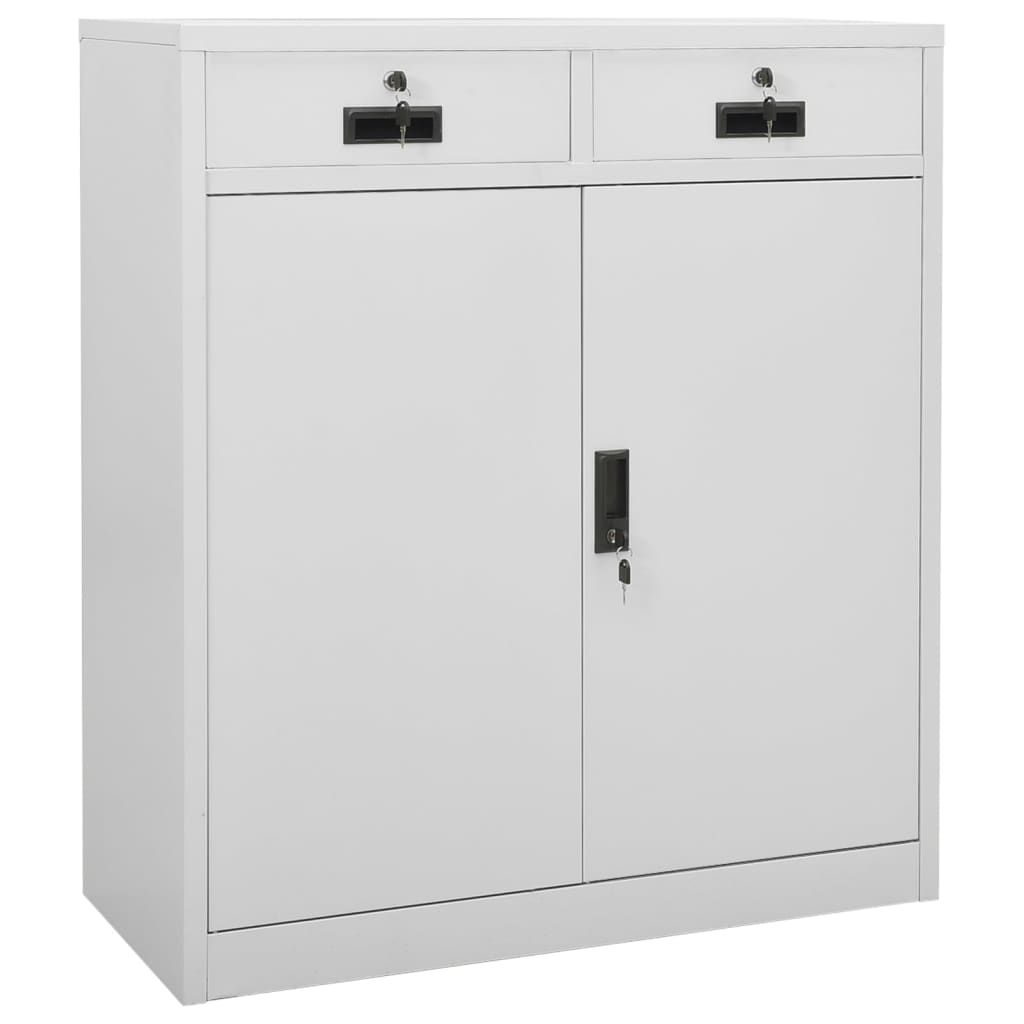 vidaXL Office Cabinet Light Gray 35.4"x15.7"x40.2" Steel