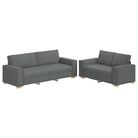 vidaXL 2 Piece Sofa Set with Cushions Dark Gray Fabric