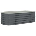 vidaXL Garden Raised Bed 160x80x44 cm Galvanised Steel Grey