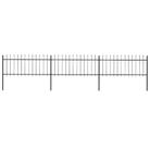 vidaXL Garden Fence with Spear Top Steel 537x80 cm Black