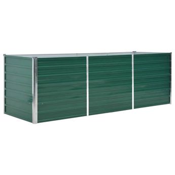 vidaXL Garden Raised Bed Galvanized Steel 94.5"x31.5"x31.3" Green
