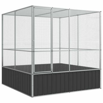 vidaXL Aviary Silver 83.1"x81.5"x83.5" Steel