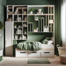 Green modern children's room
