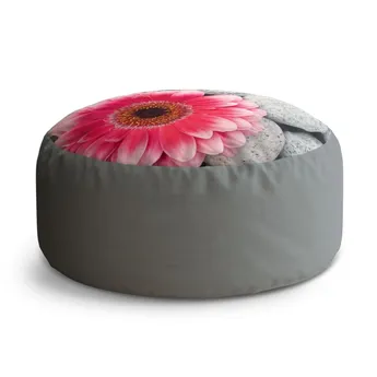 Sablio Taburet Circle Gerbera na kamenech: 38x48 cm