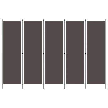 vidaXL 5-Panel Room Divider Anthracite 250x180 cm