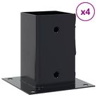 vidaXL Post Bases Square 4 pcs Anthracite 3.58x3.58" Powder-coated Steel