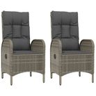 vidaXL Outdoor Chairs 2 pcs Poly Rattan Grey
