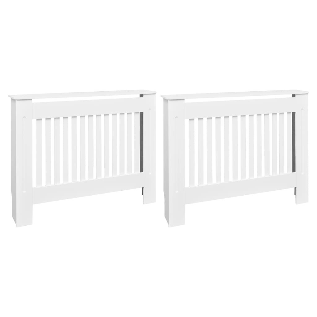 vidaXL Radiator Covers 2 pcs White Engineered Wood 44.1"