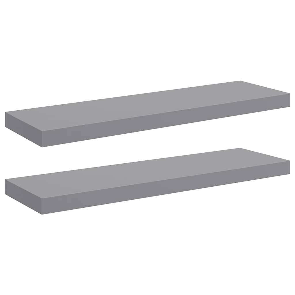 vidaXL Floating Wall Shelves 2 pcs Gray 31.5"x9.3"x1.5" MDF