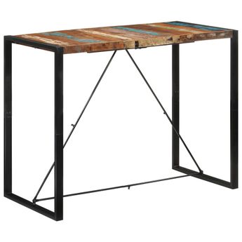 vidaXL Bar Table 55.1"x27.6"x43.3" Solid Wood Reclaimed