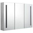 vidaXL LED Bathroom Mirror Cabinet Concrete Gray 35"x5.5"x24.4"